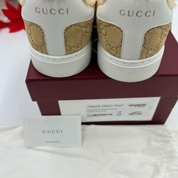 Women's Gucci ace GG suede sneakers with shearling lining size 39 made in Italy - Picture 8 of 11